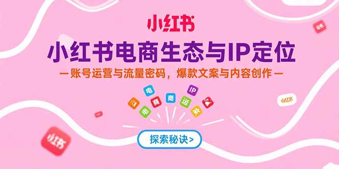 小红书电商生态:IP定位、账号运营、流量密码与爆款文案创作全攻略
