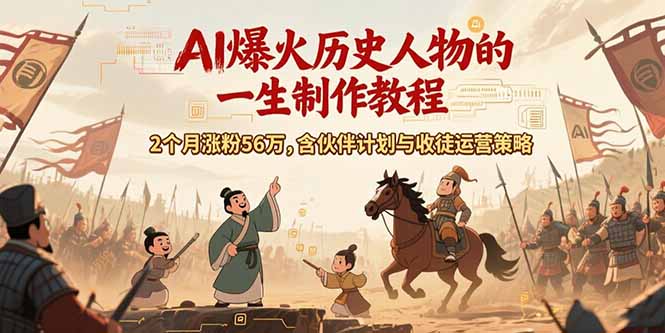 AI历史人物课程：2个月涨粉56万，伙伴计划+收徒运营策略全拆解