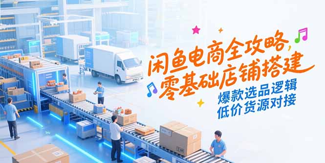 闲鱼电商新手必看：零基础店铺搭建+爆款选品+低价货源对接全攻略