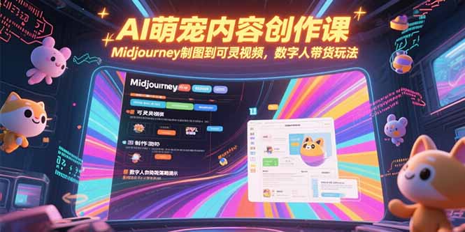 AI萌宠内容创作全攻略:Midjourney制图+可灵视频,数字人带货轻松变现