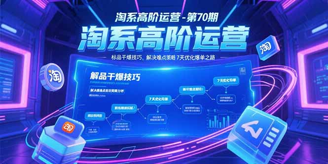 淘系高阶运营第70期 | 标品干爆技巧+难点解决策略+大佬操盘方法