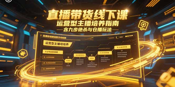 运营型主播培养指南：直播带货线下课实战，九步绝杀+仓播玩法全攻略