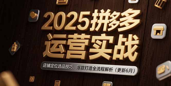 2025拼多多运营实战：店铺定位+选品技巧+爆款打造全流程（6月更新版）
