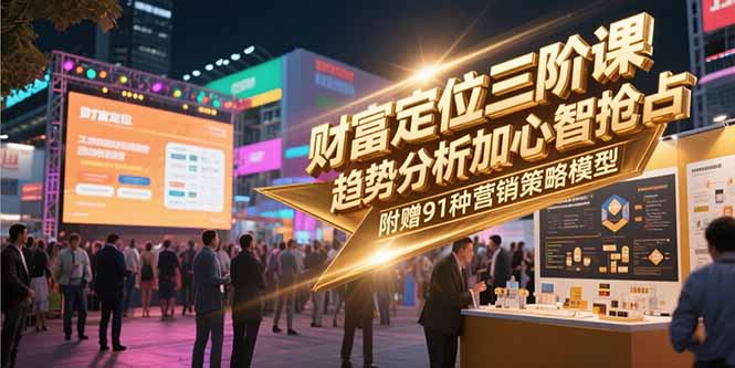 财富定位三阶课:趋势分析+心智抢占,附赠91种营销策略模型