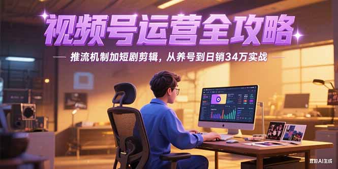 2025视频号运营全攻略:从养号到日销34万,推流机制+短剧剪辑实战详解