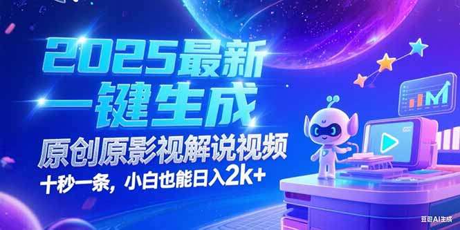2025最新一键生成原创影视解说视频：10秒一条，小白日入2k+教程