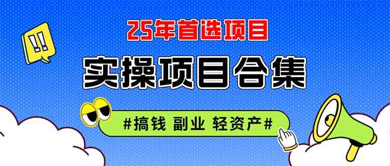 2025实操项目合集:涵盖挂机/直播/轻资产创业类型,各项目介绍与实操指南