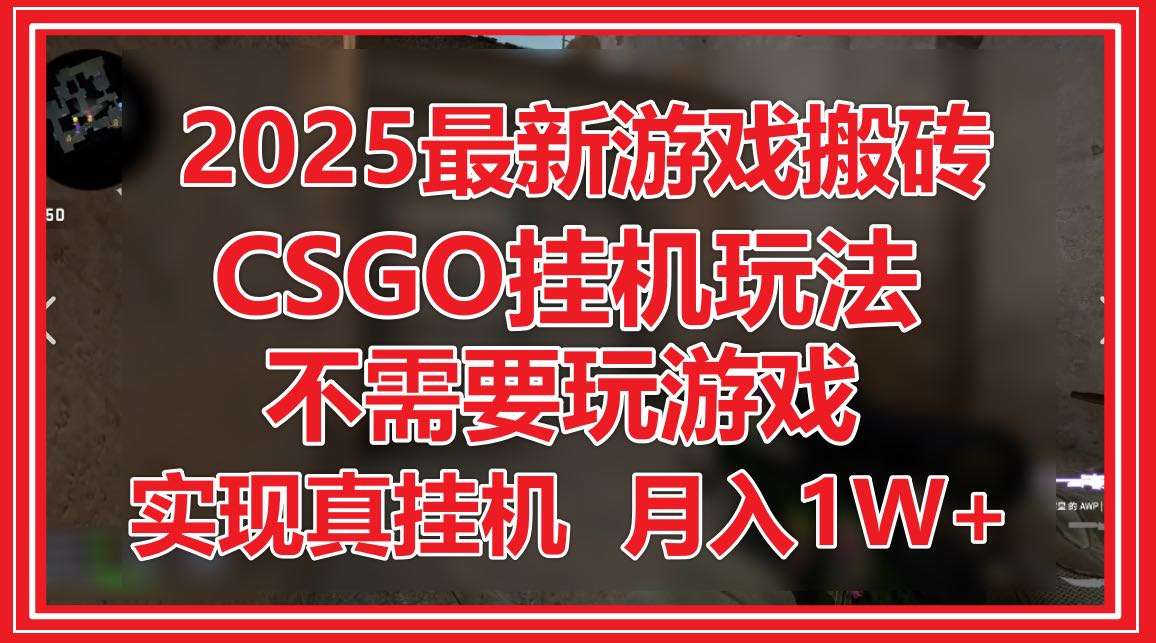 2025最新：CSGO挂机搬砖攻略，无需玩游戏真挂机，月入1W+