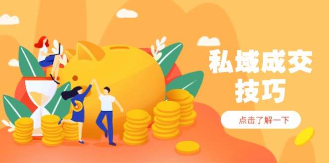 私域成交技巧：从新手到高手，破解4大痛点，快速变现轻松收钱
