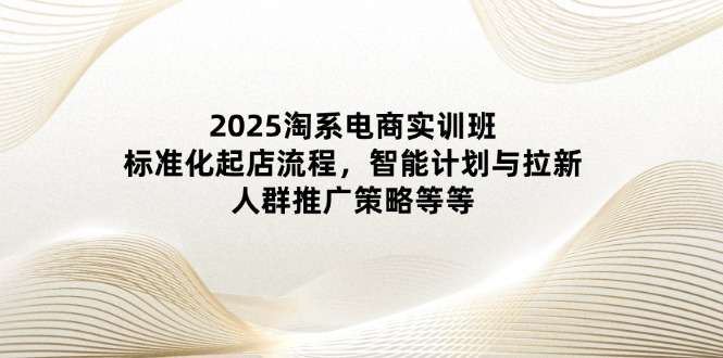 2025淘系电商起店实训班：标准化全流程拆解+智能计划拉新+人群推广精准策略