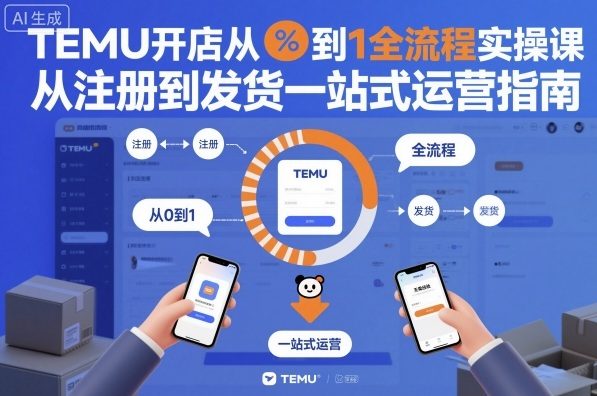 保姆级TEMU开店从0到1全流程实操课：注册到发货一站式运营指南