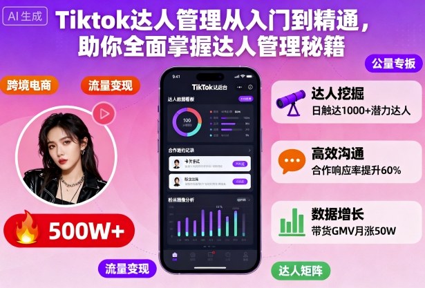 TikTok达人管理从入门到精通：运营者必看的全面高效秘籍