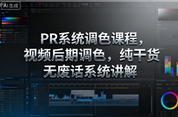 PR系统调色教程：视频后期纯干货无废话，从入门到精通系统讲解调色技巧与实战