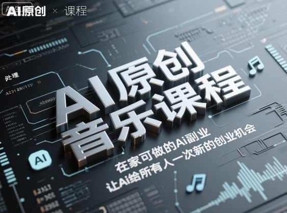 AI原创音乐课程：在家可做的AI副业，给所有人一次轻松创业新机会