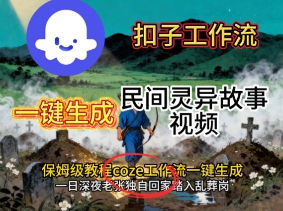Coze扣子工作流保姆级教程：零门槛一键生成民间灵异故事视频，搭建流程全解析