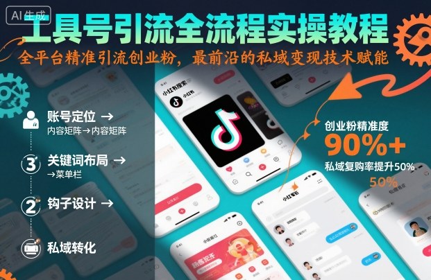 保姆级工具号引流全流程实操：全平台精准获客创业粉+私域变现前沿技术赋能