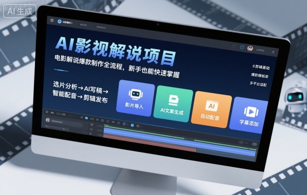AI影视解说：爆款电影解说制作全流程，新手快速掌握指南