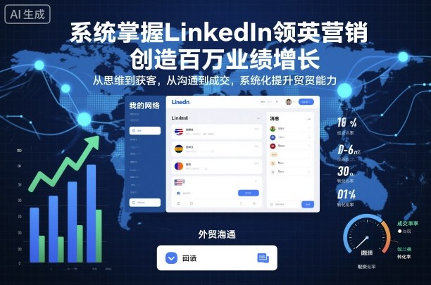 【系统掌握】LinkedIn领英营销：从思维获客到沟通成交，实现百万业绩增长，系统化提升外贸能力