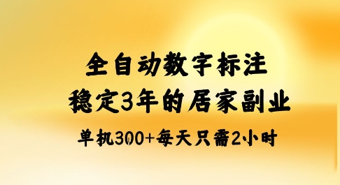 揭秘全自动数字标注：稳定3年蓝海副业，居家矩阵开干单机日入3张+