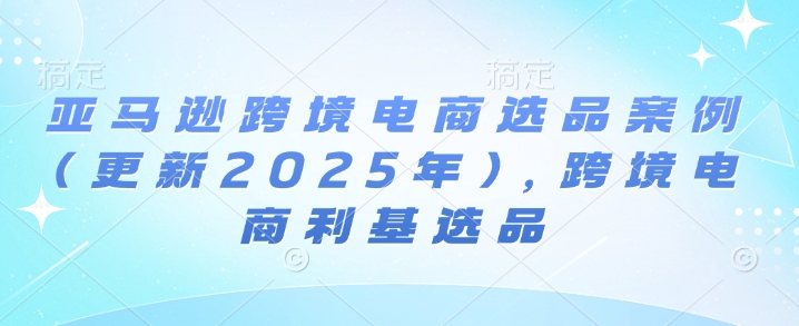 2025年10月更新：亚马逊跨境电商利基选品案例与细分市场策略指南