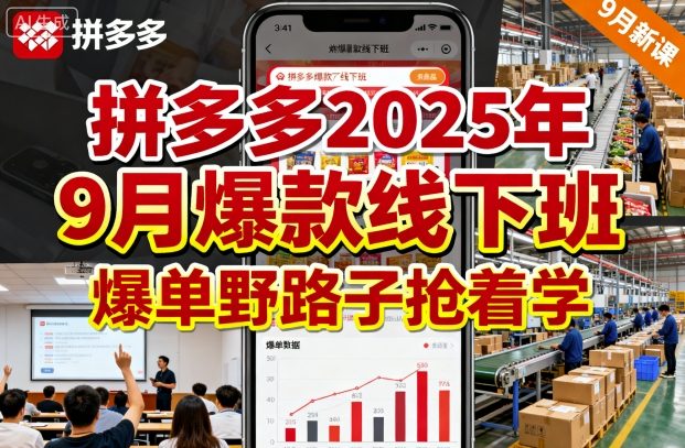 拼多多2025年9月爆款线下班：爆单野路子实战课，学员抢着学