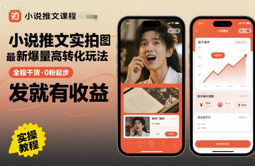 0粉起步！小说推文实拍双图文最新爆量玩法，高转化干货，发就有收益