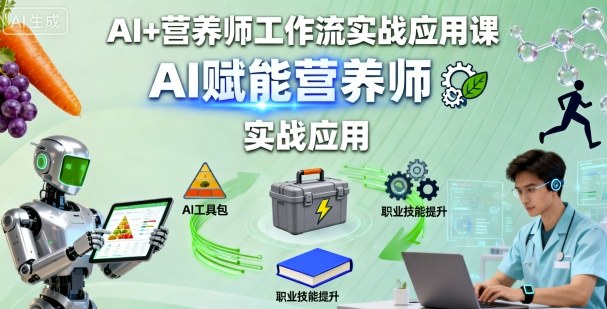 AI赋能营养师工作流实战应用课：从技能升级到效率提升，营养师必修课
