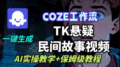 Coze扣子工作流：TK悬疑民间故事视频一键生成，AI实操+保姆级教程