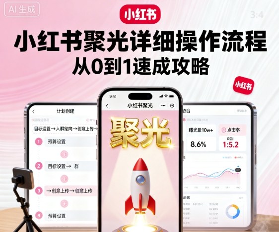 小红书聚光新手必看！从0到1详细操作流程+速成攻略