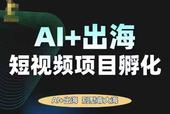AI+TikTok出海短视频项目孵化：0-1陪跑，AI助力从0到1实现出海变现