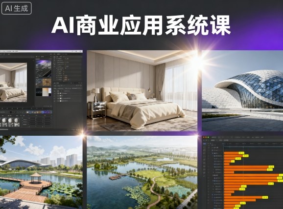 AI商业应用系统课：室内/软装/建筑/景观智能设计，效果图+动画实战全攻略