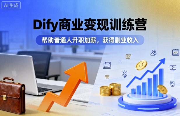 Dify商业变现训练营：普通人升职加薪+副业增收实战指南