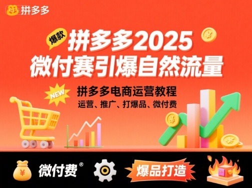 拼多多2025微付赛引爆自然流量：电商运营教程（运营推广打爆品微付费技巧）
