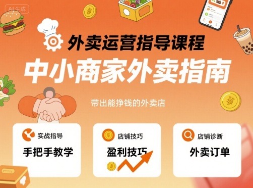 中小商家外卖运营实战指南：手把手教你从0到1打造能挣钱的外卖店