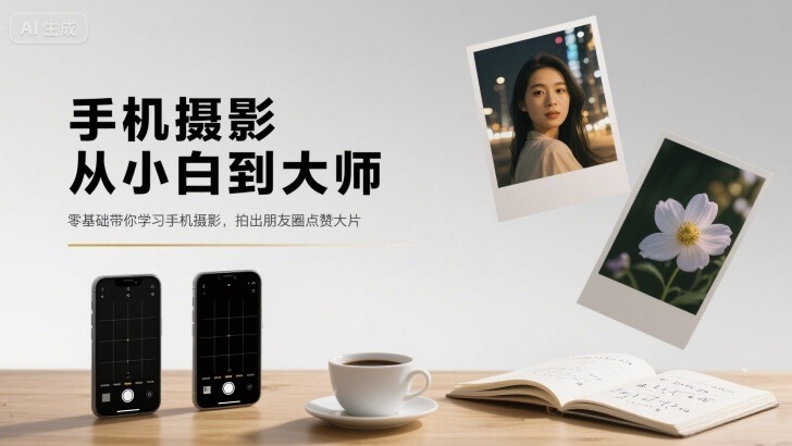 手机摄影零基础教程：从小白到朋友圈爆款，必学技巧拍出高赞大片