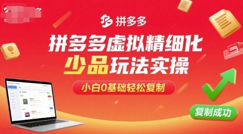 拼多多虚拟精细化少品实操教程：0基础小白轻松复制方法
