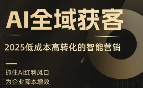 2025 AI全域获客实训营：低成本高转化智能营销，精准高效获客新路径