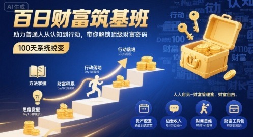 普通人财富逆袭课：百日财富筑基班，从认知升级到行动变现，解锁顶级财富密码