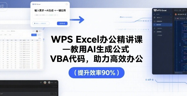 WPS Excel精讲课：AI生成公式+VBA代码，零基础掌握高效办公技巧