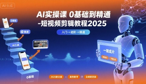 2025最新AI短视频剪辑实操课：从0基础到精通教程