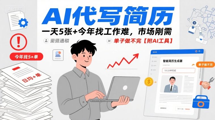 AI代写简历：今年找工作难催生刚需，日接5单做不完附高效工具