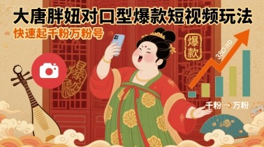 大唐胖妞对口型爆款短视频玩法拆解：快速起千粉万粉号实操指南