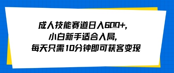 成人技能赛道：小白新手日入多张，每天10分钟获客变现入局指南