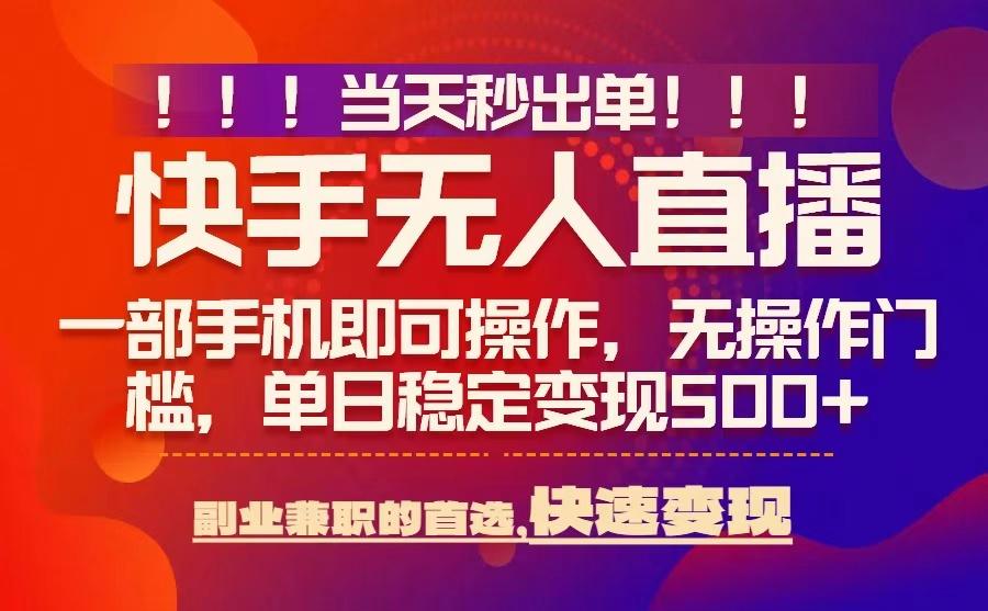 无人直播2024最新技术：0风控当天秒出单，轻松日入500+揭秘