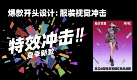 服装类短视频剪辑实战速成课：30天掌握算法适配剪辑术，完播率提升25%