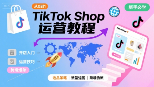 TikTok Shop从0到1运营全攻略：跨境电商新手入门必学教程