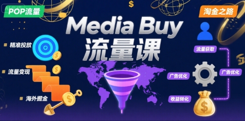 海外Media BuyPOP流量课：从0到1开启淘金盈利实战指南