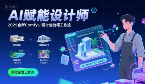 2025 ComfyUI设计全流程工作流：AI赋能室内建筑景观美术，零基础直接上手
