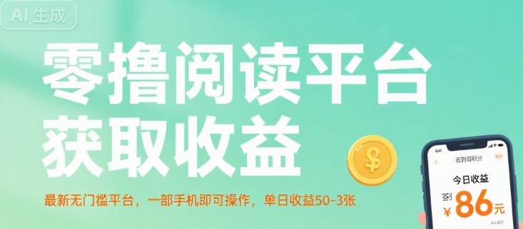 2024最新零撸阅读平台：一部手机无门槛操作，单日收益50-300元，新手直接上手
