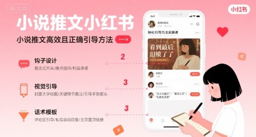 小红书小说推文高转化引导实操课：高效正确方法全解析